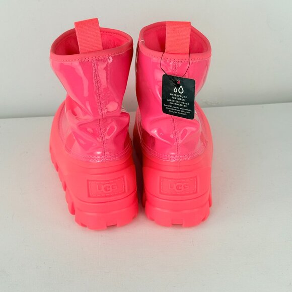 Youth Size 5 - UGG Classic BRELLAH MINI Rain/Winter Girls Boots - Super Coral - Picture 4 of 6